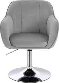 LuxuryForm DESIGN Stolička AVOLA VELUR na striebornom tanieri - svetlo šedá