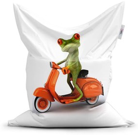 Sablio Sedací vak Žaba na motorke - 150x100 cm