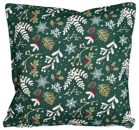Forbyt Obliečka na vankúš Zelené Vianoce, 40 x 40 cm