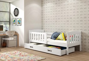 Detská posteľ KUBUS P1 + ÚP + matrac + rošt ZADARMO, 80x160, bialy, biela