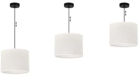 Závesné svietidlo Juta, 1x biele jutové tienidlo, (fi 20cm), b