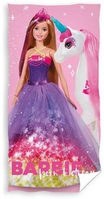 Carbotex Detská osuška Barbie a Jednorožec, 70 x 140 cm
