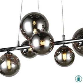 Wofi 6014.10.24.9000 - LED Luster na lanku VILLA 10xG9/3W/230V čierna/chróm