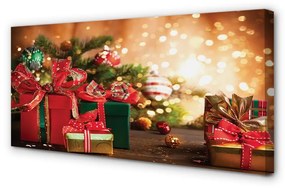 Obraz na plátne Darčeky vianočné ozdoby svetla 140x70 cm