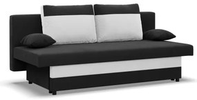 Pohovka NOLA rozkladacia, čierna / biela