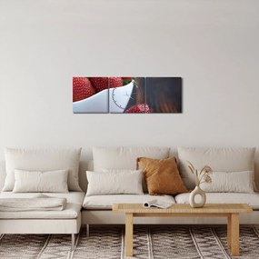 Obraz jahôd (s hodinami) (90x30 cm)