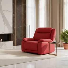 Kožené kreslo CONTINENTAL 1P, červená (rosso 304)