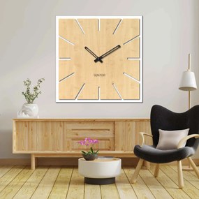 SENTOP | Drevené nástenné hodiny z HDF - Čierne, biele alebo javor | SENTOP HDFK022 analógové