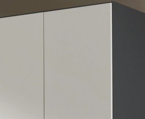 Šatníková skriňa Landsberg, šedá/bílá