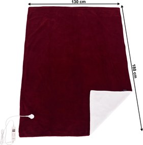 Elektrická vyhrievacia deka MEDISA, vínová