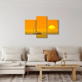 Obraz - Loďka uprostred mora (90x60 cm)