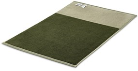 Kvalitná žakárová kúpeľňová predložka, kombinácia pieskovozelenej a machovozelenej