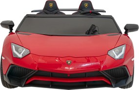 Ramiz Lamborghini Aventador SV autíčko na batérie pre 2 deti Červené + 2,4 GHz diaľkové ovládanie + EVA pena + LED audio