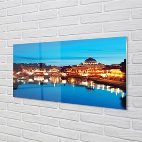 Nástenný panel  Rome River mosty západ slnka 125x50 cm