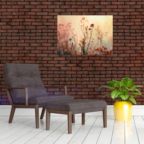 Sklenený obraz - Divoké kvety (70x50 cm)