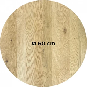 DUBLINO OAK STANDART 25 MM - MASÍVNA STOLOVÁ DOSKA Ø 60 cm