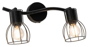 Moderné stropné bodové svetlo čierne 2-žiarovkové nastaviteľné - Botu