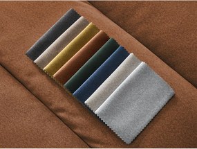 Oranžová zamatová rohová pohovka (ľavý roh/s leňoškou) Sierra – Bobochic Paris