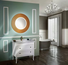 Sapho Sapho, PRIDE STRIP guľaté zrkadlo s LED osvetlením v ráme, priemer 90cm, bronz, PD954