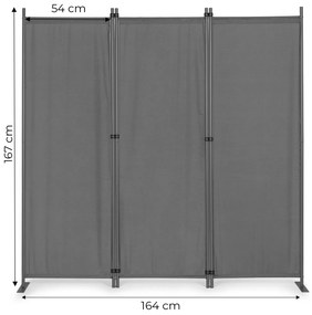 MultiGarden Skladací 3-panelový paraván, zástena 167x164 cm - sivá MultiGarden