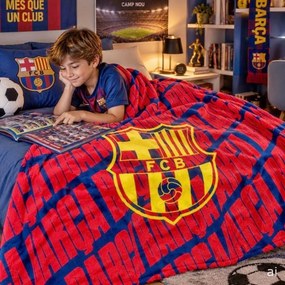 Veľká coral fleece deka FC Barcelona - 150 x 200 cm