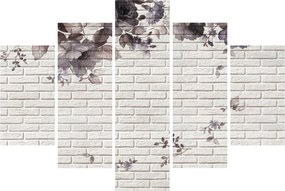 Obraz múru s kyticou (150x105 cm)