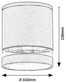 RABALUX Vonkajšie stropné svietidlo ZOMBOR, 35W, 10,2x12cm, antracit, IP54, valec