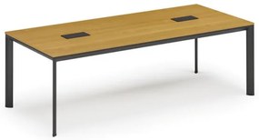 Stôl INVITATION 2400 x 1200 x 740, buk + 2x stolná zásuvka TYP III, čierna