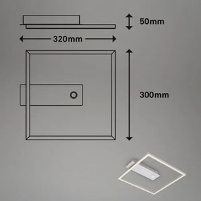 Briloner - LED stropné svietidlo so senzorom FRAME LED/14W/230V 3000K 30x32 cm matný chróm