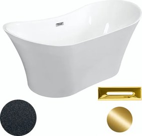 Besco Akrylátová voľne stojaca vaňa Amber Glam G 170x80 BESCO-Typ výpuste: Click-Clack s prepadom, čierna, BESCO-Rozmery: 170x80, BESCO-Farba: Biela/…