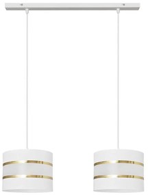 Luster na lanku HELEN 2xE27/15W/230V biela/zlatá