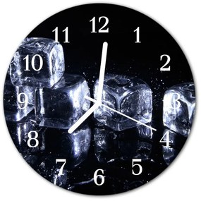 Sklenené hodiny okrúhle Kocky ľadu fi 30 cm