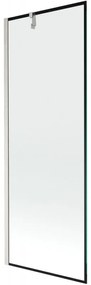 Mexen Next, 1-krídlová vaňová zástena 70 x 150 cm, 6mm číre sklo - čierny vzor, oceľová, 895-070-000-00-70-97