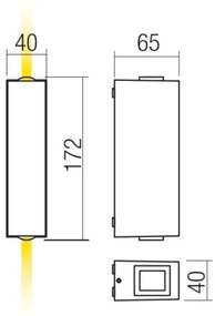 Redo 90421 - LED Vonkajšie nástenné svietidlo ACE 2xLED/5,84W/230V 3000K IP54 šedá