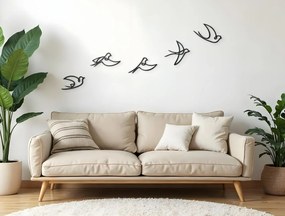 drevko Viacdielna nálepka na stenu Let vtákov Rozmer obrazu: 45 x 110 cm, Farba dekorácie: Čierna
