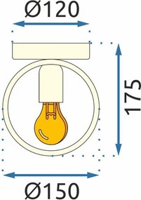 Toolight Toolight, nástenné svietidlo 1xE27 APP990-1W, zlatá, OSW-05541