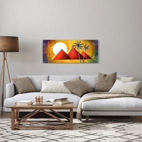 Obraz maľovaných egyptských pyramíd (120x50 cm)