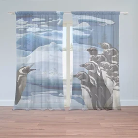Sablio Záclony Tučniaky: 2ks 150x250cm