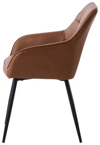 Hnedé čalúnené jedálenské kreslá v súprave s podrúčkami 2 ks Nolan Square – Unique Furniture