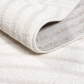 Dekorstudio Okrúhly jednofarebný koberec FANCY 648 -  smotanovo biely Priemer koberca: 160cm