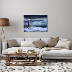 Sklenený obraz - Maják na útese (70x50 cm)