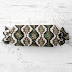 Biante Vankúš valec bonbon Sandra SA-542 Okrasné hviezdy na zelenom/bielom 15x40 cm
