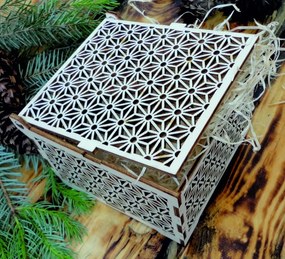 Vintage drevená krabička - Easy, rozmer: 12,6x12,6x8,2 cm, poskladaná 3148 PR0003-Drevená krabička HEU-