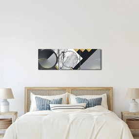 Obraz - Texturoavná koláž (s hodinami) (90x30 cm)