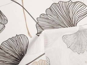 Biante Bavlnený záves Sandra SA-411 Hnedé Ginkgo listy na bielom 150x140 cm