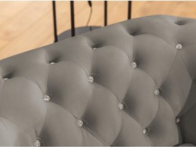 Sivá zamatová rozkladacia rohová pohovka (ľavý roh/do L) York Blik – Ropez