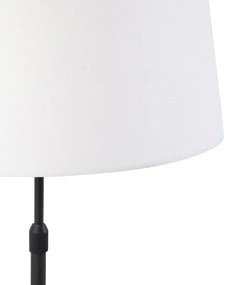 Stolná lampa čierna s bielym ľanovým tienidlom 35 cm nastaviteľná - Parte