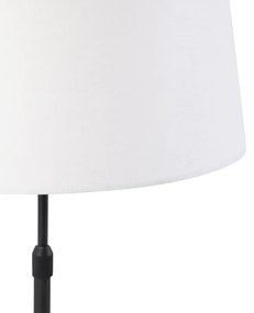 Stolová lampa čierna s ľanovým tienidlom biela 35 cm nastaviteľná - Parte