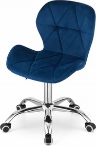 Set do pracovne ZARIMO stôl 80x40 cm, biela + kreslo AVOLA VELVET, modré