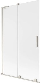 Mexen Velar L, 2-krídlová posuvná vaňová zástena 110 x 150 cm, 8mm sklo námraza, brúsená oceľ, 896-110-003-31-97